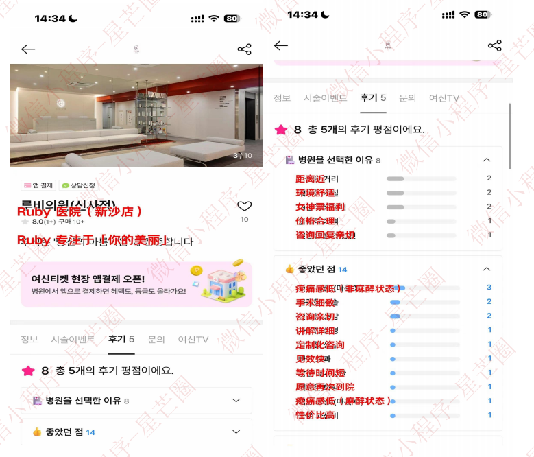 韩国医院本地评价&评分汇总——Ruby 新沙站
