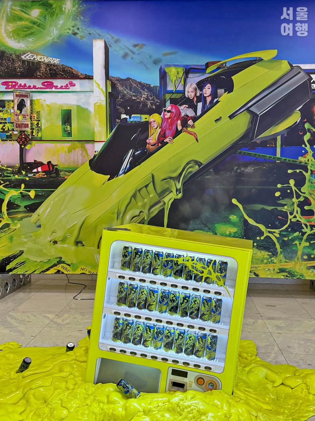 🍋aespa新专《LEMONADE》快闪店空降首尔！规模大到离谱，嗨棒自动贩卖机都有！