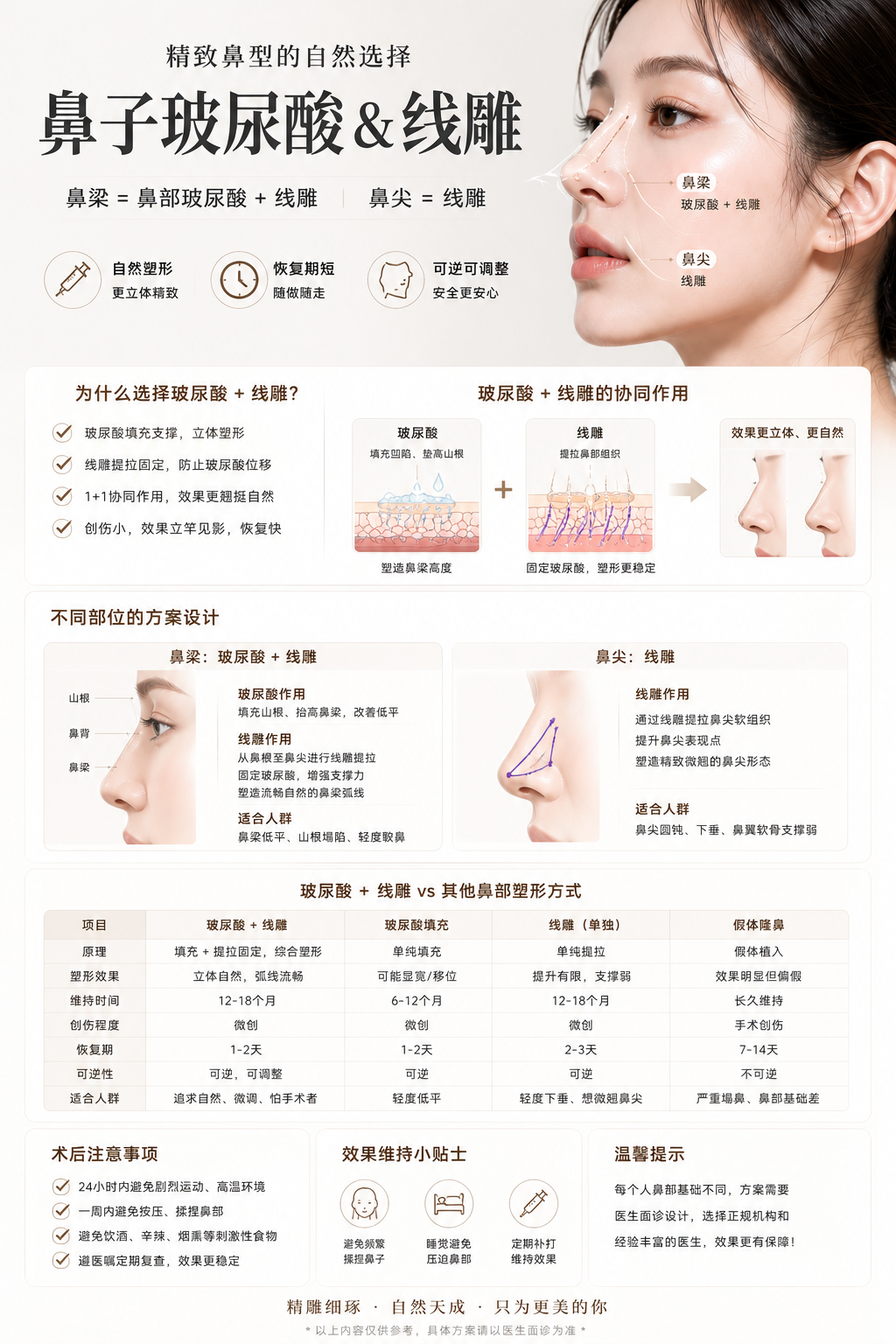 鼻部玻尿酸和线雕，应该怎么选？