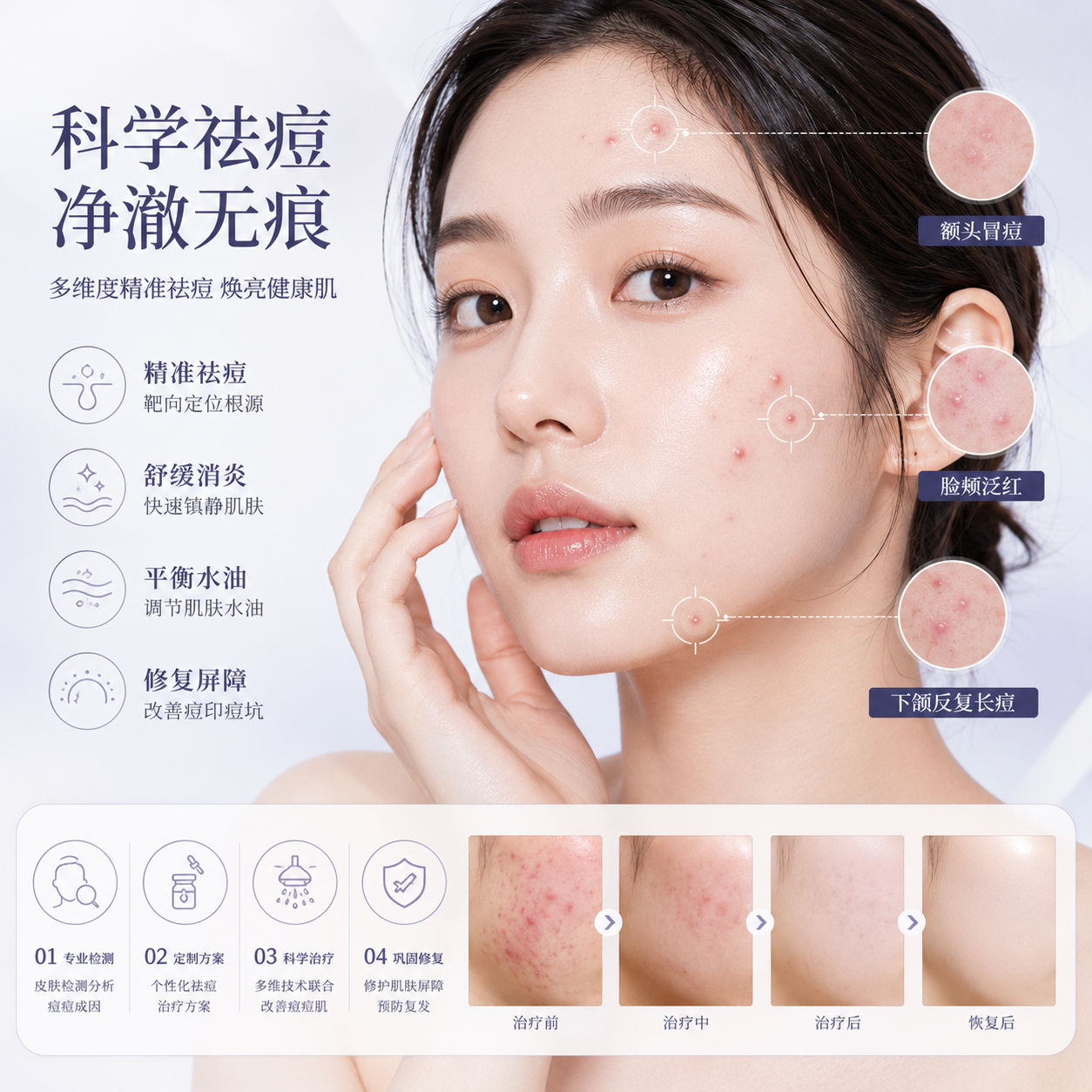 ARA IPL (acne treatment mode) + Potenza (acne treatment mode) + ASCE + LDM Droplet Therapy