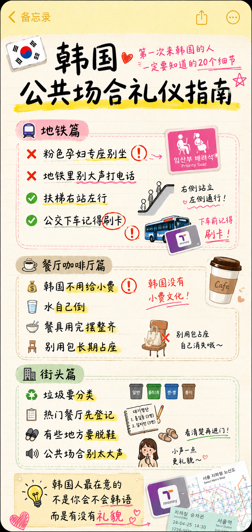 韩国公共场合礼仪