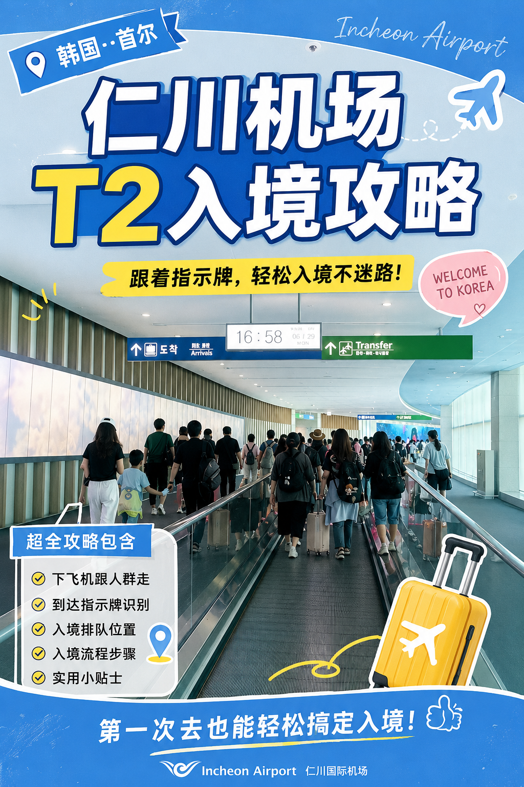 仁川机场T2入境全攻略！