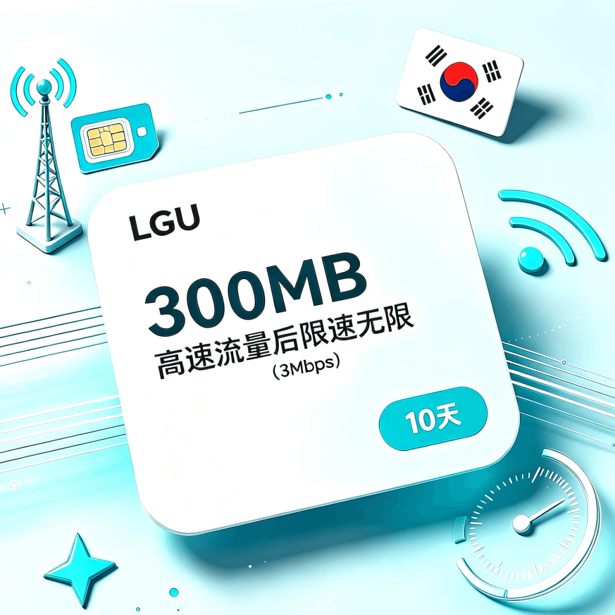 300MBの高速データ容量、10日間