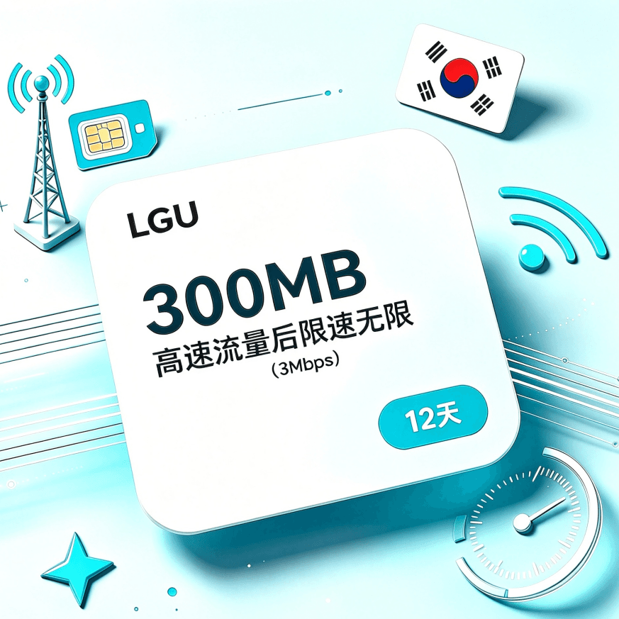 300MBの高速データ容量、12日間
