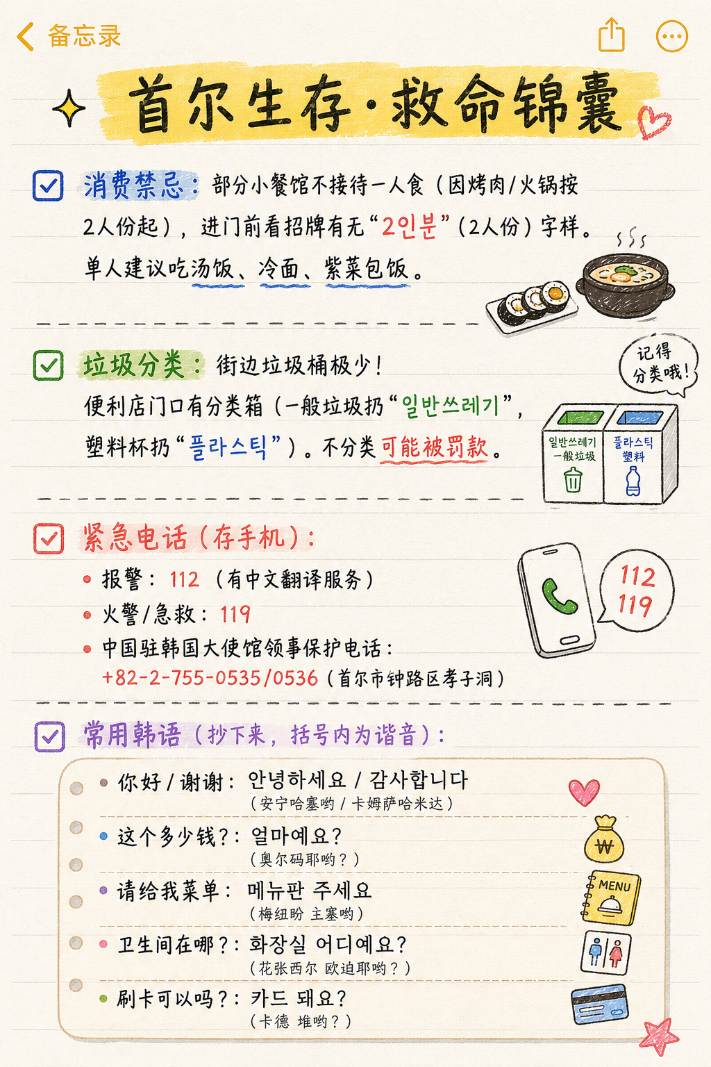 首尔生存·救命锦囊