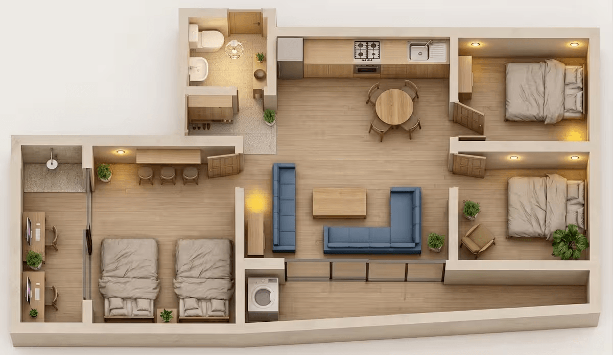 Airbnb-[新开业]高档/大型/距地铁1分钟/弘大•DMC•明洞/酒店床上用品/4台空调/行李寄存/... 1